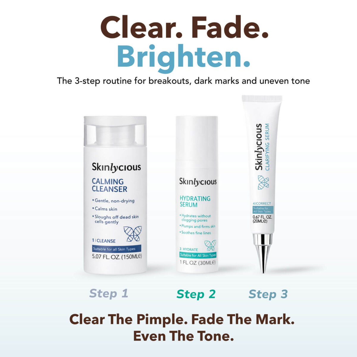 Skinlycious Hydrate Kit benefits for balancing skin, hydrating pores and caring for breakout-prone skin