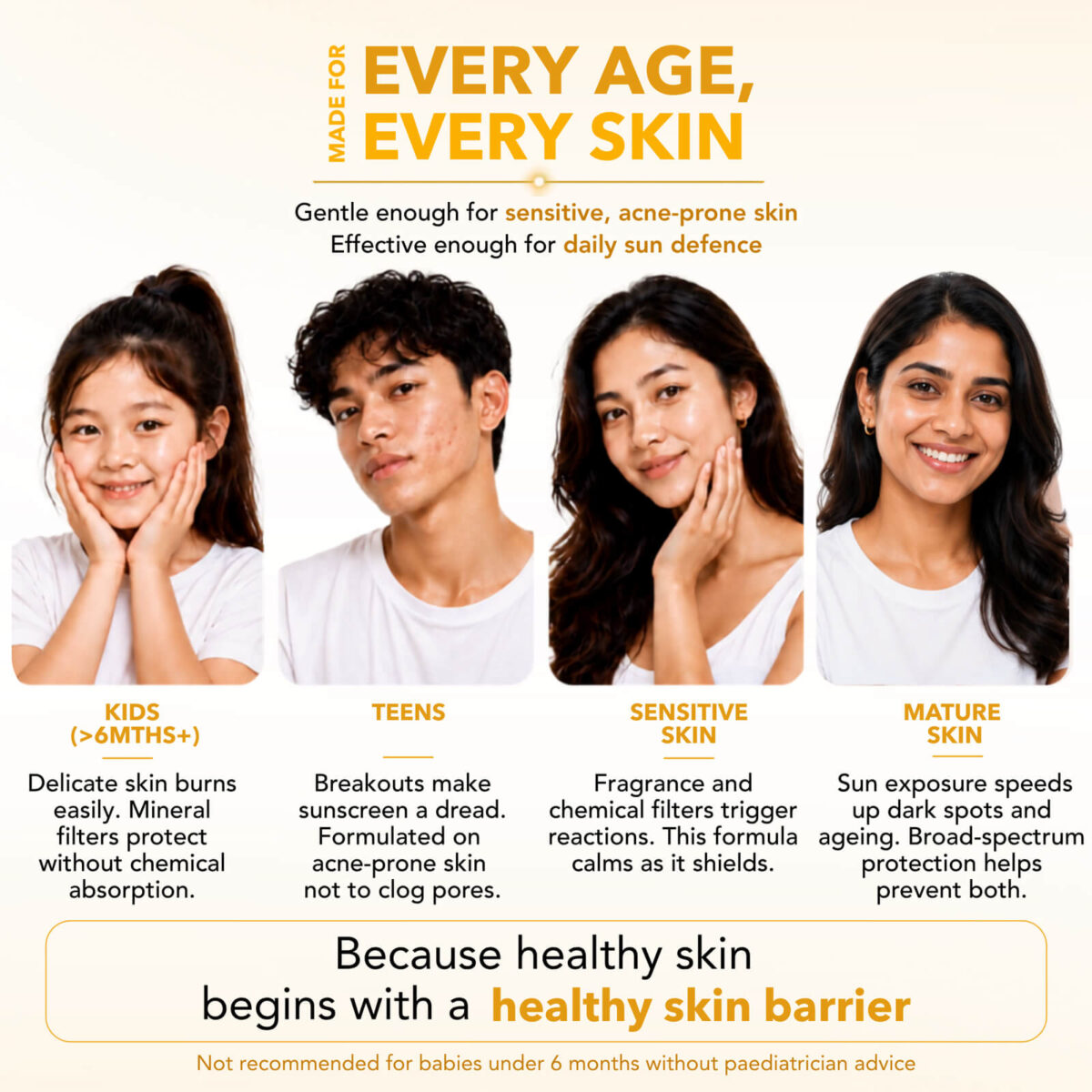 Skinlycious Mineral Sunscreen for kids, teens, sensitive skin and mature skin, formulated for gentle daily sun protection.