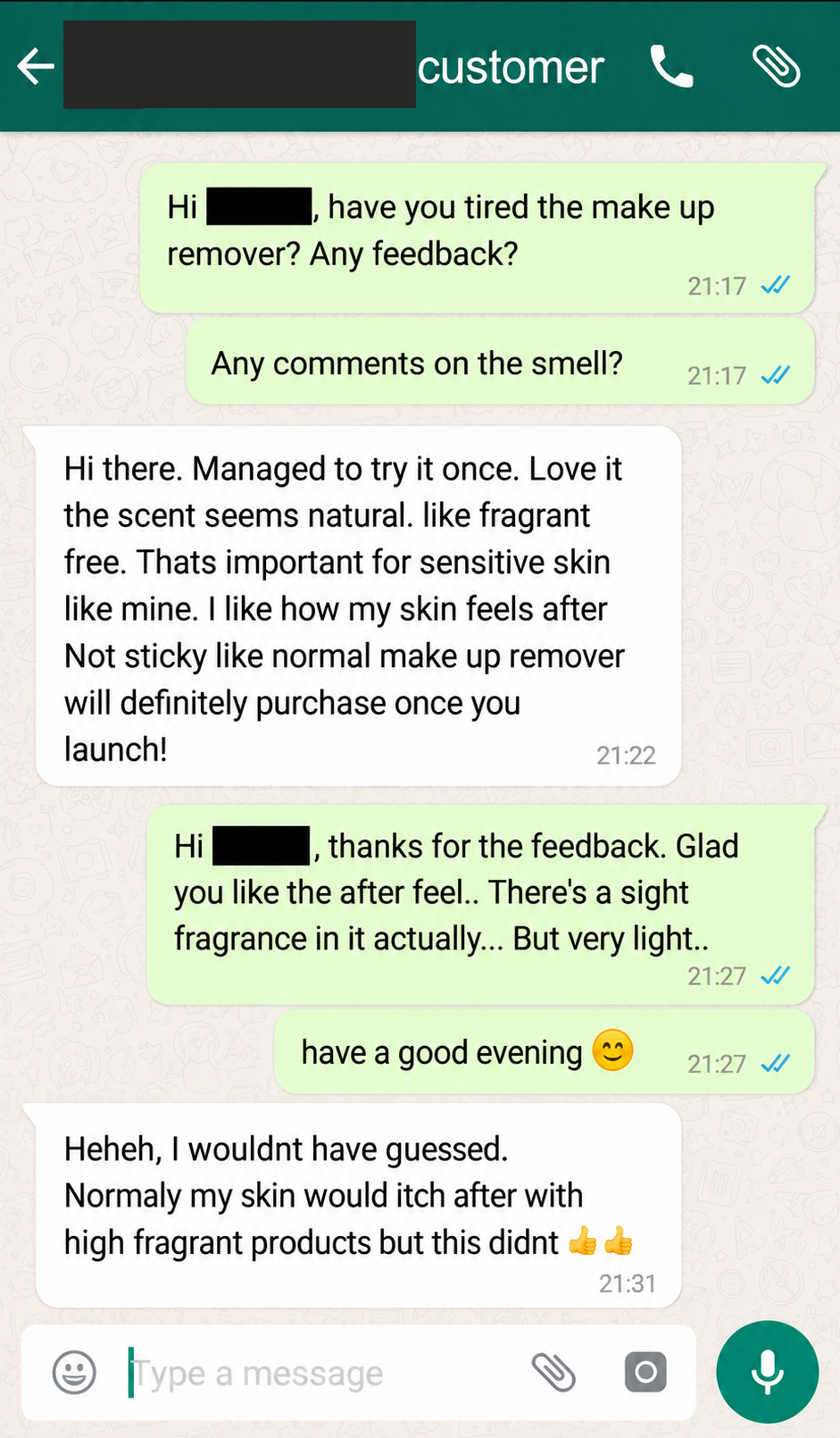 Customer testimonials